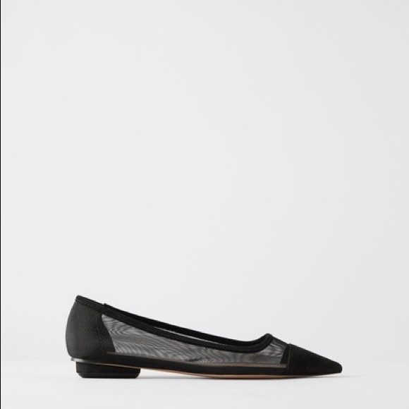 ZARA Pointed Cap Toe Ballet Flats ~Size 7-7.5 - Picture 5 of 8